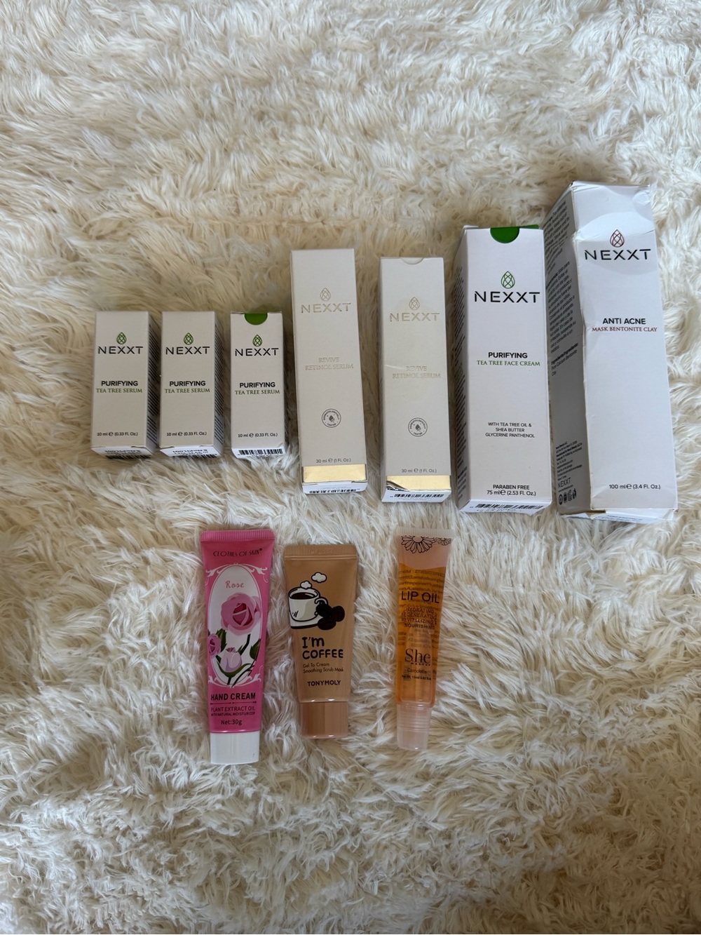 Skincare & Beauty Bundle | NEXXT Tea Tree, Retinol, Anti-Acne + Tonymoly+Lip Oil - Picture 1 of 1